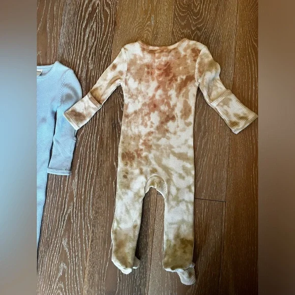 Spearmint love tie dye and blue waffle organic cotton sleeper NWOT! - Picture 6 of 8